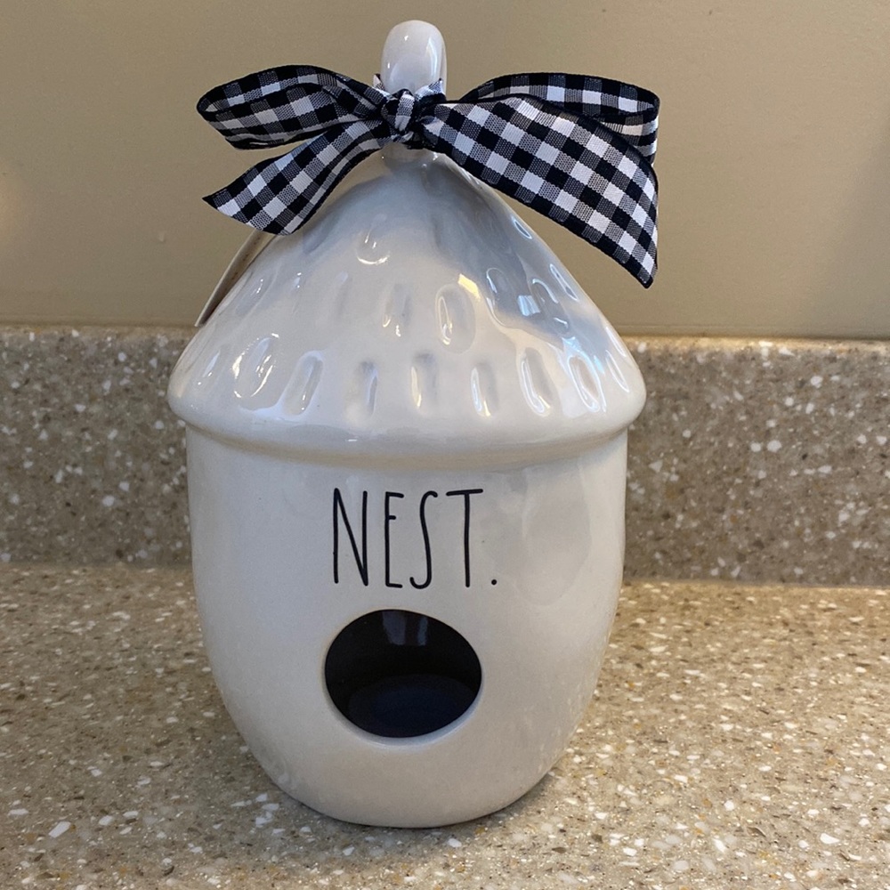 Rae Dunn Nest tiki birdhouse